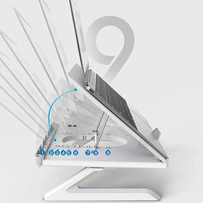 מעמד לפטופ חדש – מתקפל, רב-תכליתי, נייד ומתכוונן לגובה | מתאים גם כמעמד למסך | בסיס מאלומיניום איכותי