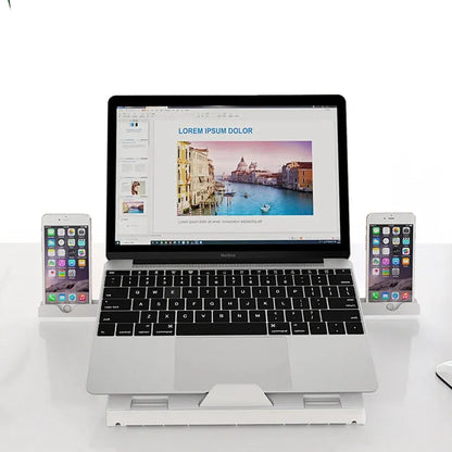 מעמד לפטופ חדש – מתקפל, רב-תכליתי, נייד ומתכוונן לגובה | מתאים גם כמעמד למסך | בסיס מאלומיניום איכותי